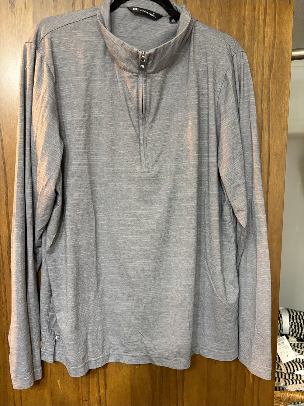 Travis Mathew Light Gray Quarter-Zip Pullover